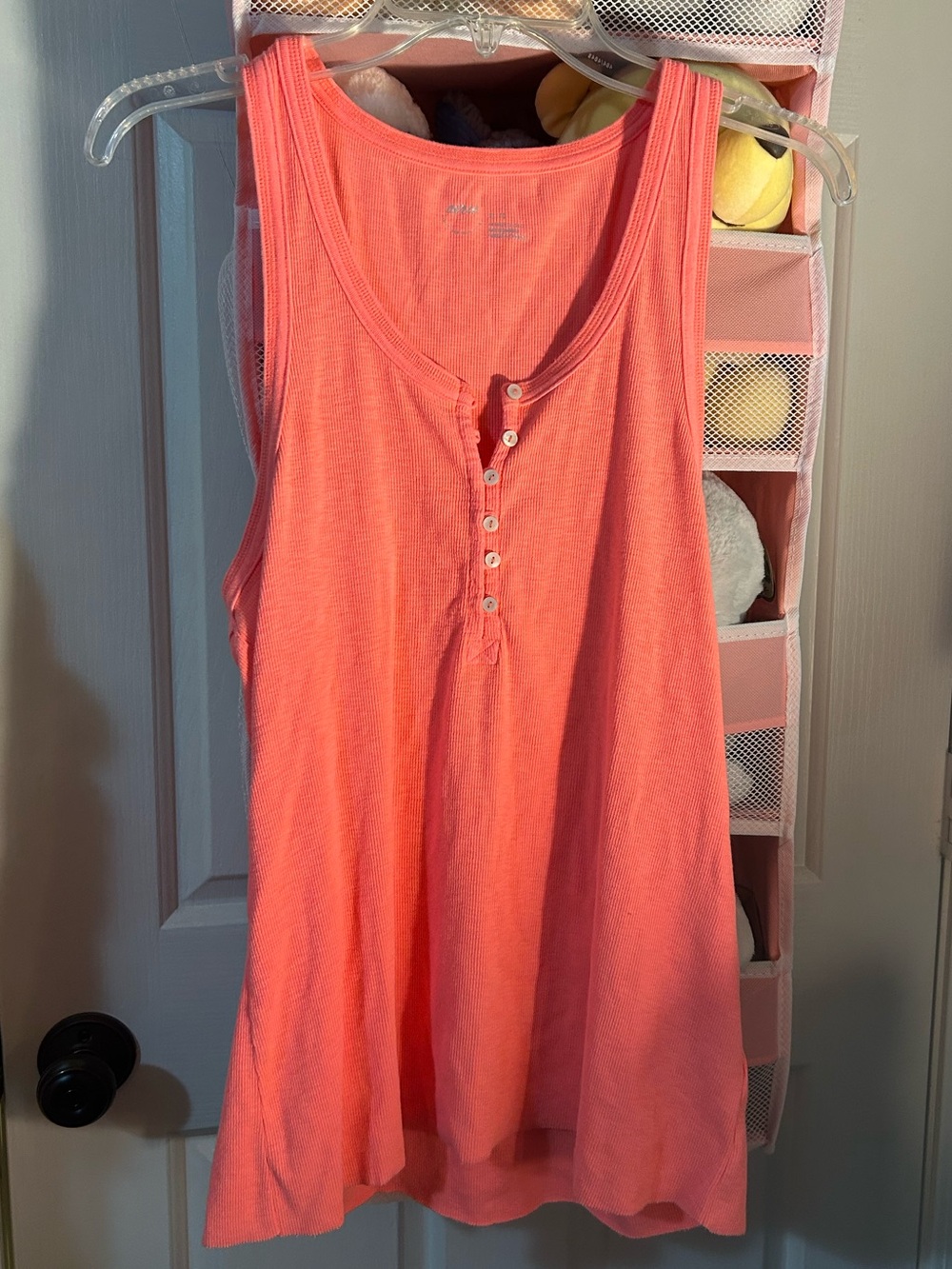 AERIE CORAL BUTTON UP TANK